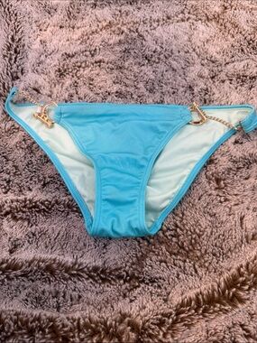 Victoria's Secret Turquoise Bikini Bottom with Gold Chain Detail